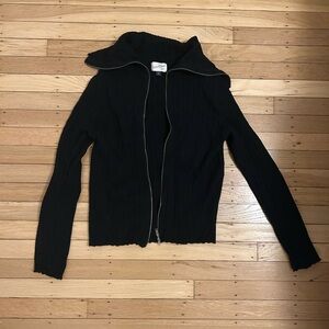 Black Zip-Up Sweater